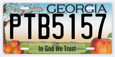 GA license plate PTB5157