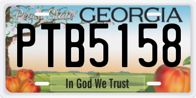 GA license plate PTB5158