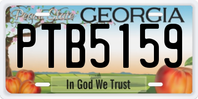 GA license plate PTB5159
