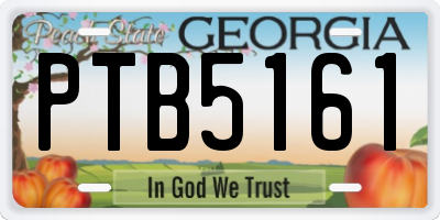 GA license plate PTB5161
