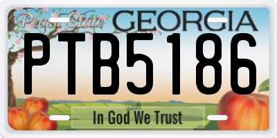 GA license plate PTB5186