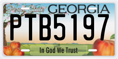 GA license plate PTB5197