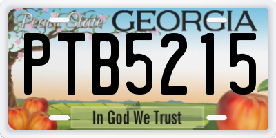 GA license plate PTB5215