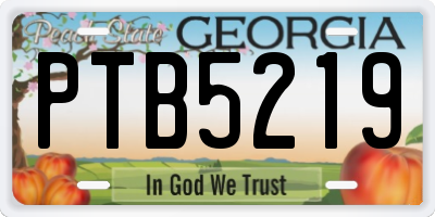 GA license plate PTB5219