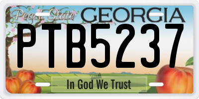 GA license plate PTB5237