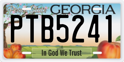 GA license plate PTB5241