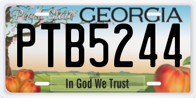 GA license plate PTB5244