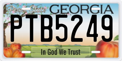 GA license plate PTB5249