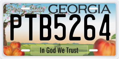 GA license plate PTB5264