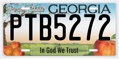 GA license plate PTB5272
