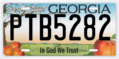 GA license plate PTB5282