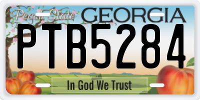 GA license plate PTB5284