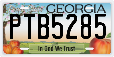 GA license plate PTB5285