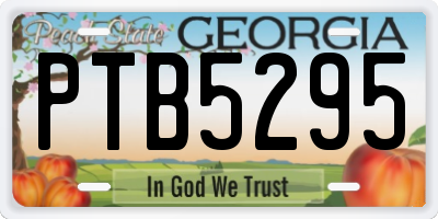 GA license plate PTB5295