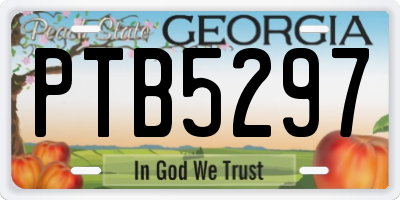 GA license plate PTB5297