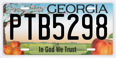 GA license plate PTB5298