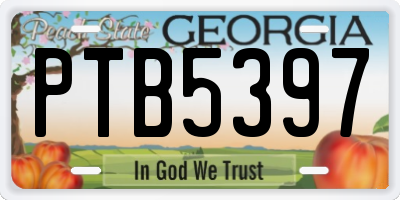 GA license plate PTB5397