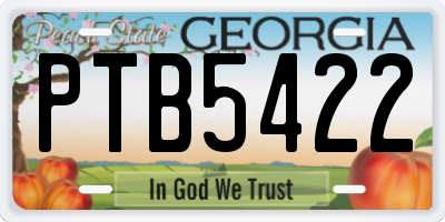 GA license plate PTB5422
