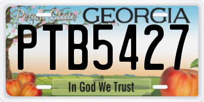 GA license plate PTB5427