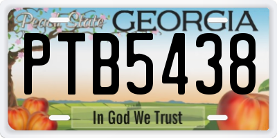 GA license plate PTB5438