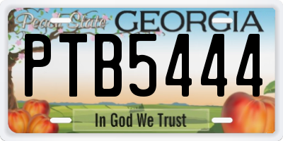 GA license plate PTB5444