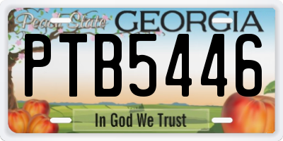 GA license plate PTB5446
