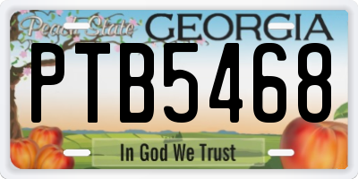 GA license plate PTB5468