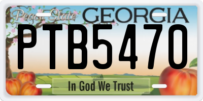 GA license plate PTB5470