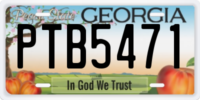 GA license plate PTB5471