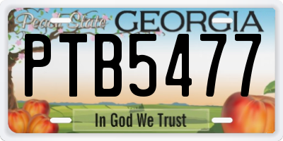 GA license plate PTB5477