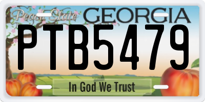 GA license plate PTB5479