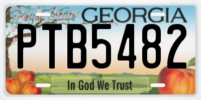 GA license plate PTB5482