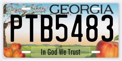 GA license plate PTB5483