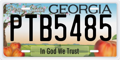 GA license plate PTB5485