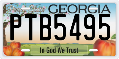 GA license plate PTB5495