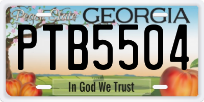 GA license plate PTB5504