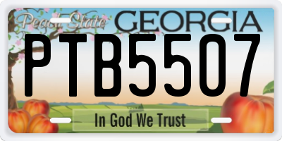 GA license plate PTB5507