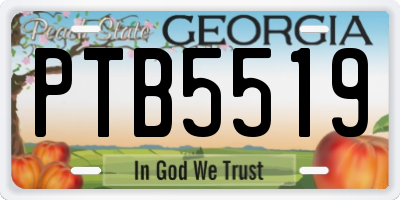 GA license plate PTB5519
