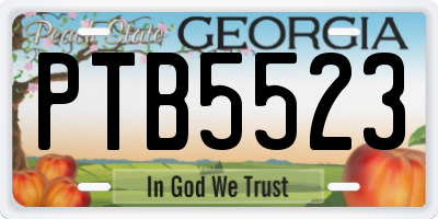 GA license plate PTB5523