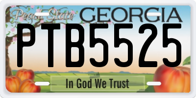GA license plate PTB5525