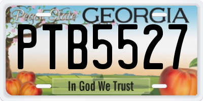 GA license plate PTB5527