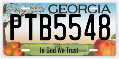 GA license plate PTB5548