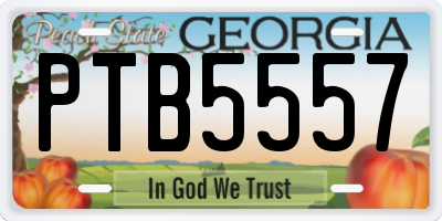 GA license plate PTB5557