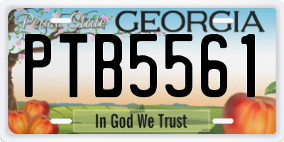 GA license plate PTB5561