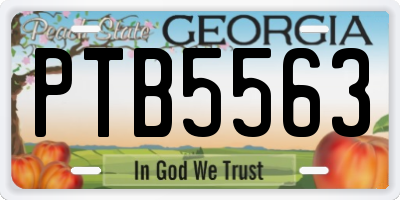 GA license plate PTB5563