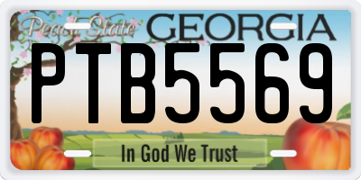 GA license plate PTB5569