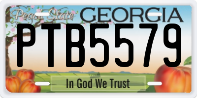 GA license plate PTB5579