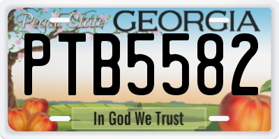 GA license plate PTB5582