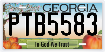 GA license plate PTB5583