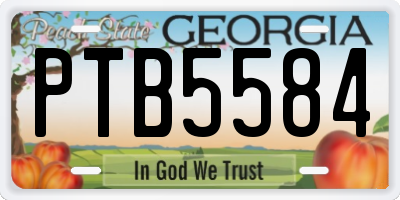 GA license plate PTB5584